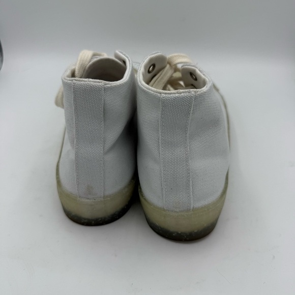ANTHROPOLOGIE RECYKERS SOHO HIGH-TOP SNEAKERS Size 7.5-8 White Lace Up - Picture 3 of 8